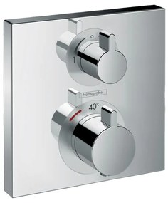 Baterie termostatata cada-dus Hansgrohe, Ecostat Square, cu montaj incastrat, crom