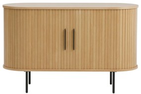 Comodă în culoare naturală cu aspect de lemn de stejar cu ușă glisantă 120x76x45 cm Nola – Unique Furniture