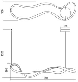 Redo 01-1531 - Lustră LED NUBO, suspendată pe cablu, 43W/230V, alb