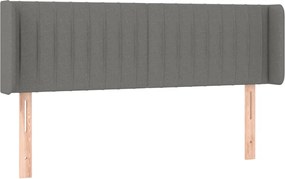 vidaXL Tăblie de pat cu aripioare gri închis 147x16x78/88 cm textil