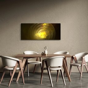 Tabloul cu spirala abstractă în galben (120x50 cm)