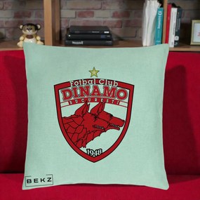 Perna Personalizata FC Dinamo Bucuresti 1948 Fotbal, 40x40 cm, Verde Menta, Husa Detasabila, Perna Inclusa, BEKZ®