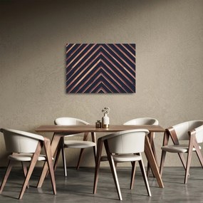 Tablou pe sticlă - Motiv de lemn pe fond negru (70x50 cm)