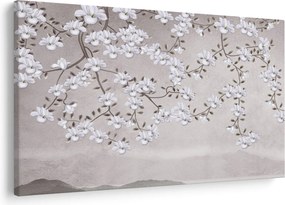 Tablou - Flori într-un peisaj gri (90x60 cm)