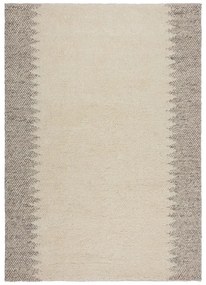 Covor crem țesut manual din amestesc de lână 120x170 cm Minerals Border – Flair Rugs