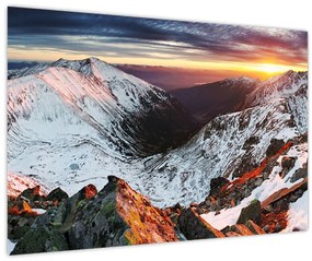 Tablou - Panoramă montană de iarnă (90x60 cm)