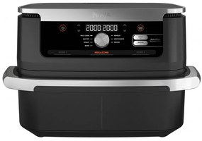 Friteuza dubla cu aer cald Ninja AF500EU, 10.4 L, 7 programe, Timer, Zone independente, Negru