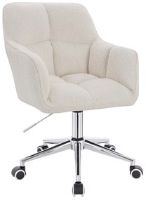 HR550K Scaun Crem Boucle cu Bază Cromata