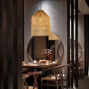 Lustră pe cablu Immax 08259L PELO 1xE27/40W/230V d. 35 cm ratan