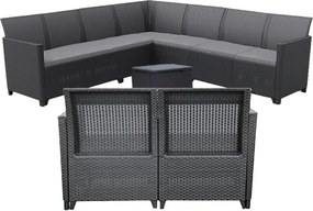 Set de mobilier de grădină Claire V cu 9 locuri și masă Vigo cu depozitare, grafit
