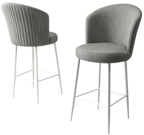 Set de scaune de bar Fora Grey and White, 2 buc.