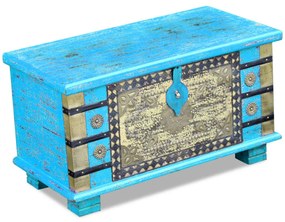 243332 vidaXL Cufăr depozitare din lemn de mango, 80x40x45 cm, albastru