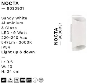 Aplica LED exterior iluminat sus si jos IP54 Nocta alb
