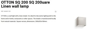 Aplica de perete ambientala design natural OTTON SQ 200 in