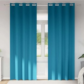 vidaXL Perdele cu perdele 2 pcs Turcoaz 245 x 140 cm Poliester