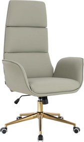 HR850K Scaun Culoarea Inului Piele Ecologica Premium Soft cu Bază Aurie