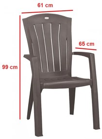Set de mobilier de grădină Eltorini 6+1 în culoarea cappuccino