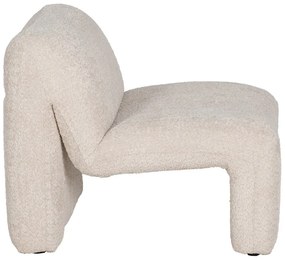 Fotoliu bej cu tapițerie din țesătură bouclé – Ixia