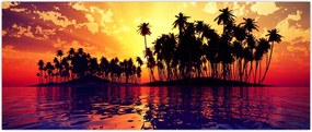 Tablou insulă în apus de soare (120x50 cm)