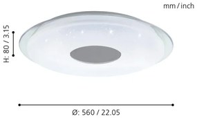 Plafonieră LED RGB dimabilă LANCIANO-C LED/38W/230V Eglo 98768 + telecomandă
