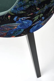 Scaun Endo velvet verde/negru Blu78