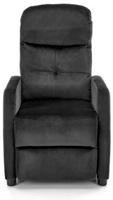 Fotoliu recliner Felipe 2 velvet negru H103 cm