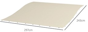 Outsunny Copertină Pergolă Rezervă, Orificii Scurgere 2.5x3m, Protecție UV, Bej | Aosom Romania