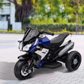 HOMCOM Motocicletă Electrică pentru Copii 3-5 Ani, Max. 25kg, cu Baterie 6V, Albastru | Aosom Romania