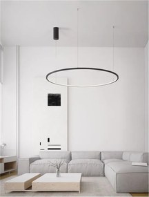 Lustra LED suspendata design modern circular TARQUIN D-100cm negru
