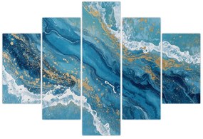 Tablou - Marmură bleu cu aur II. (150x105 cm)