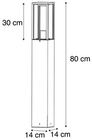 Lampă de podea inteligentă pentru exterior neagră 80 cm inclusiv Wifi ST64 - Charlois