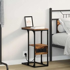 vidaXL Noptieră Stejar afumat 41.5 x 26 x 60.5 cm Lemn compozit