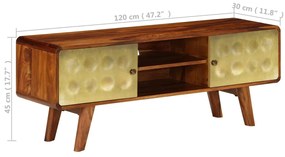 Comoda TV, 120 x 30 x 45 cm, lemn masiv de palisandru 1, Maro