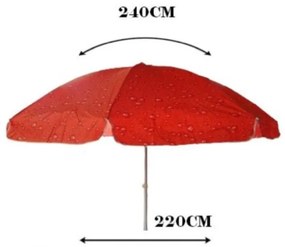 Set umbrela de plaja verde ALVO 220cm + suport ZEPHY