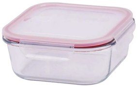 Recipient pentru alimente BSG1, 1100 ml, 18x18x7 cm, patrat, sticla borosilicata PP, Clip, MagicHome