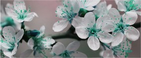 Tablou cu floare - turcoaz (120x50 cm)