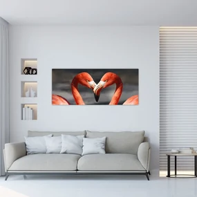 Tablou cu doi flamengo îndrăgostiți (120x50 cm), în 40 de alte dimensiuni noi