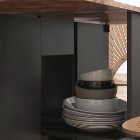 HOMCOM Masă de dining pliabilă masă de bucatărie extensibilă pentru 2 până la 4 persoane 2 abătători 120 x 72 x 75 cm maro rustic și negru | Aosom Romania