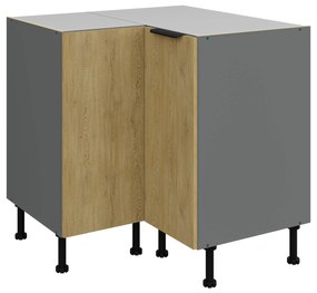 Dulap inferior de bucătărie de colț Carminia 90x90 DN 2F BB (stejar cremona + antracit). 1127928
