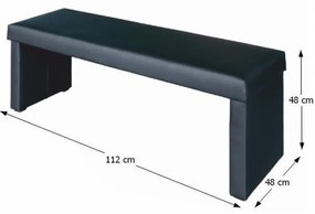 Bancă, piele ecologică negru, MODERN