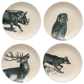 Farfurii negre-bej 4 buc. pentru desert din gresie ø 22 cm Elements – Costa Nova