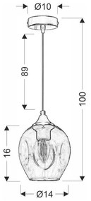 Lustră neagră cu abajur din sticlă ø 14 cm Aspa – Candellux Lighting