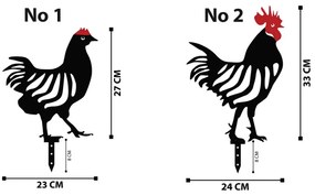 Chicken Family 4 piese Decor de grădină Negru