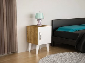 Noptieră Bellini v1 - White, Walnut