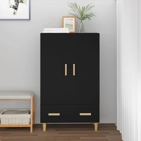 vidaXL Dulap înalt, negru, 70x31x115 cm, lemn compozit