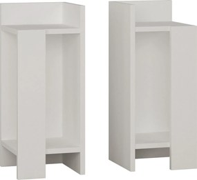 Set 2 noptiere Elos, alb, PAL melaminat, 25x27x60 cm