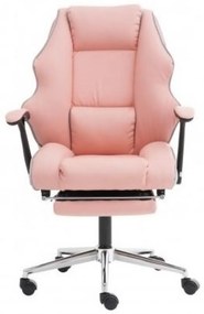 Scaun Directorial, Funcție Recliner, Suport Picioare, Piele PU, SIB OS 051, Roz