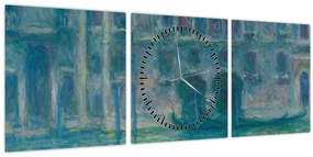 Tablou - Claude Monet, Palazzo da Mula, Venice, reproducere (cu ceas) (90x30 cm)