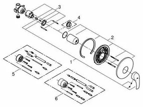 Baterie dus incastrata Grohe Eurosmart New crom cu corp incastrat