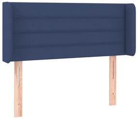 3118888 vidaXL Tăblie de pat cu aripioare albastru 83x16x78/88 cm textil